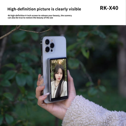 JYYXF RK-X40 Mobile Phone Magnetic Screen Thrower for Iphone Android Smartphone Rear Camera Lens Wide-Angle Selfie Screen