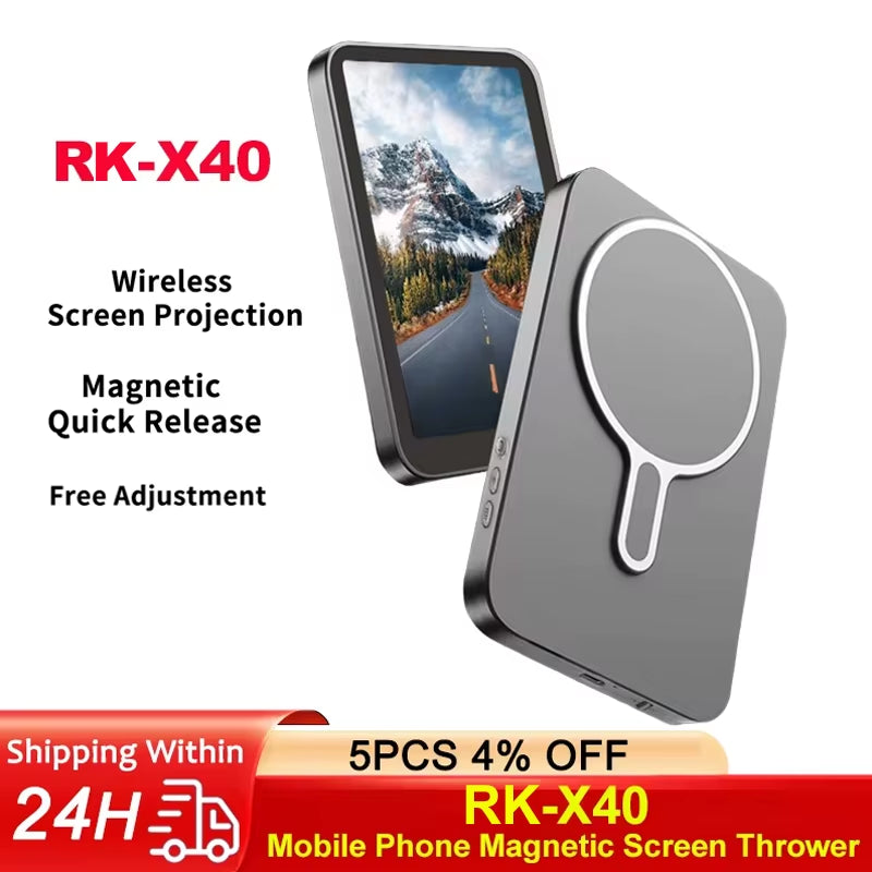 JYYXF RK-X40 Mobile Phone Magnetic Screen Thrower for Iphone Android Smartphone Rear Camera Lens Wide-Angle Selfie Screen